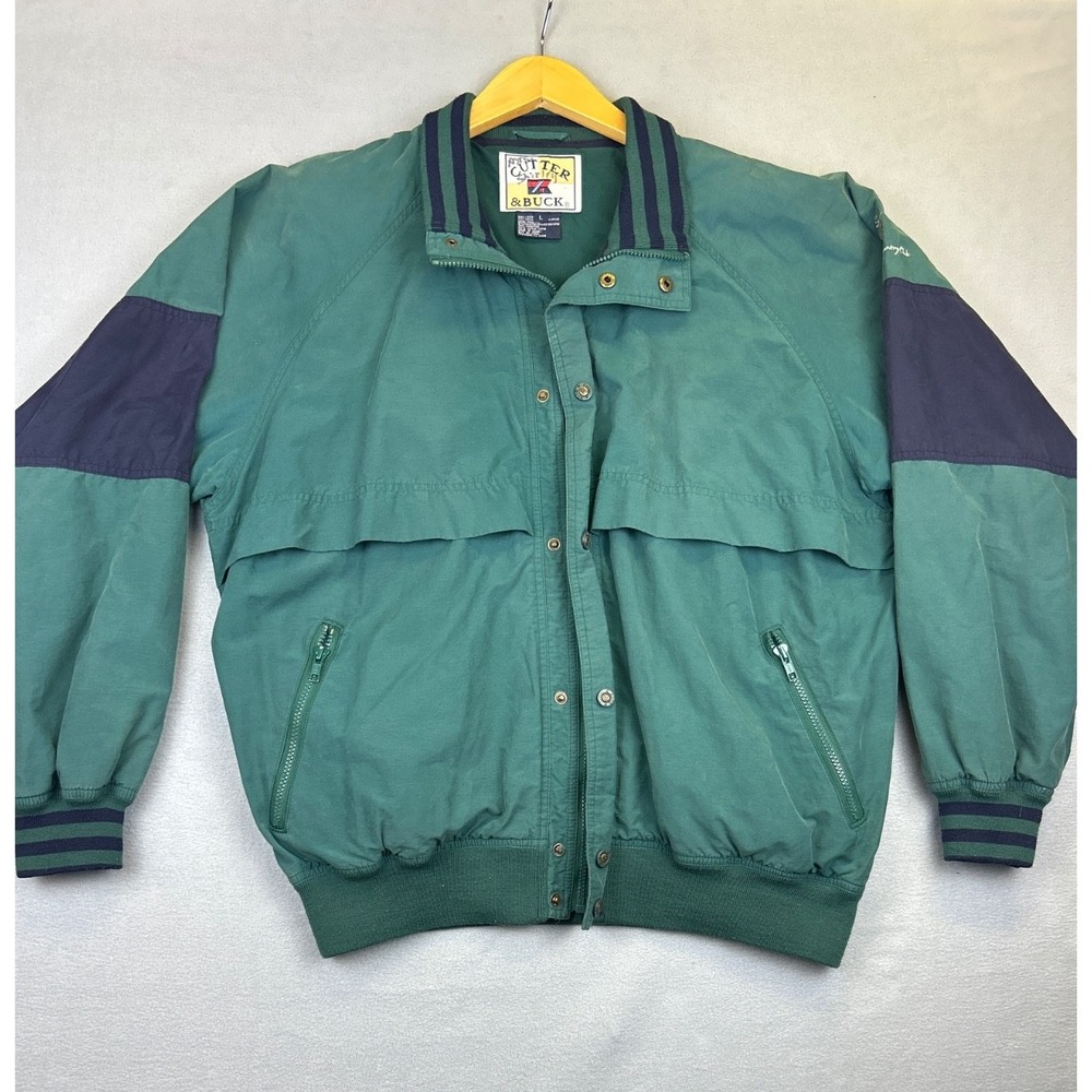 VTG 90s Cutter & Buck Windbreaker Jacket Men’s L The DuPont Country Club Green